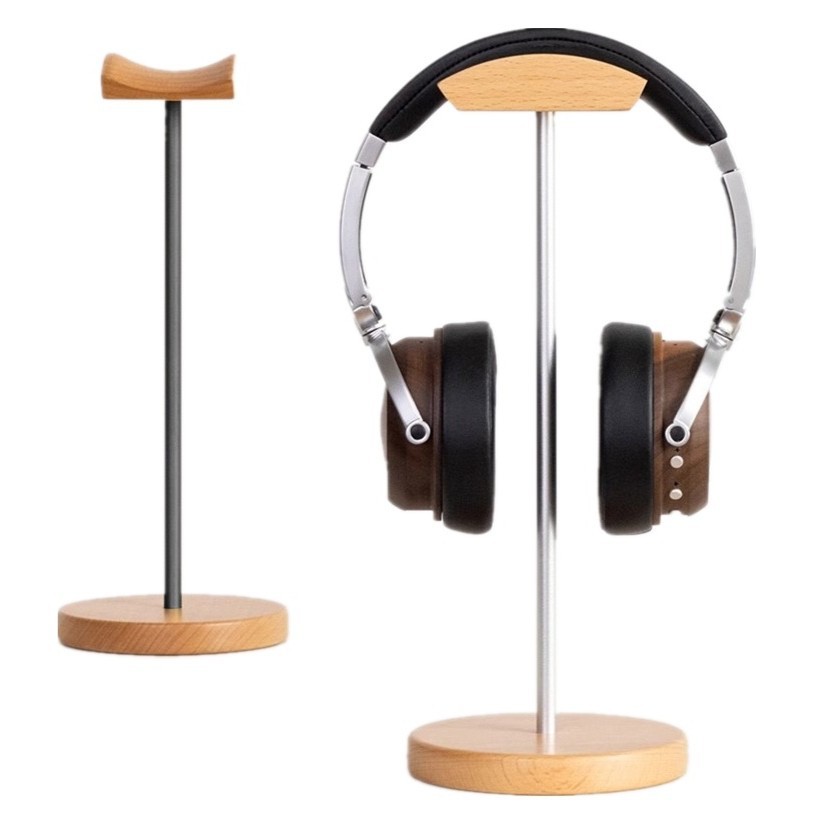 Headset Gaming Console - Kopfhörerständer aus schwarzem Walnussholz und Aluminium,