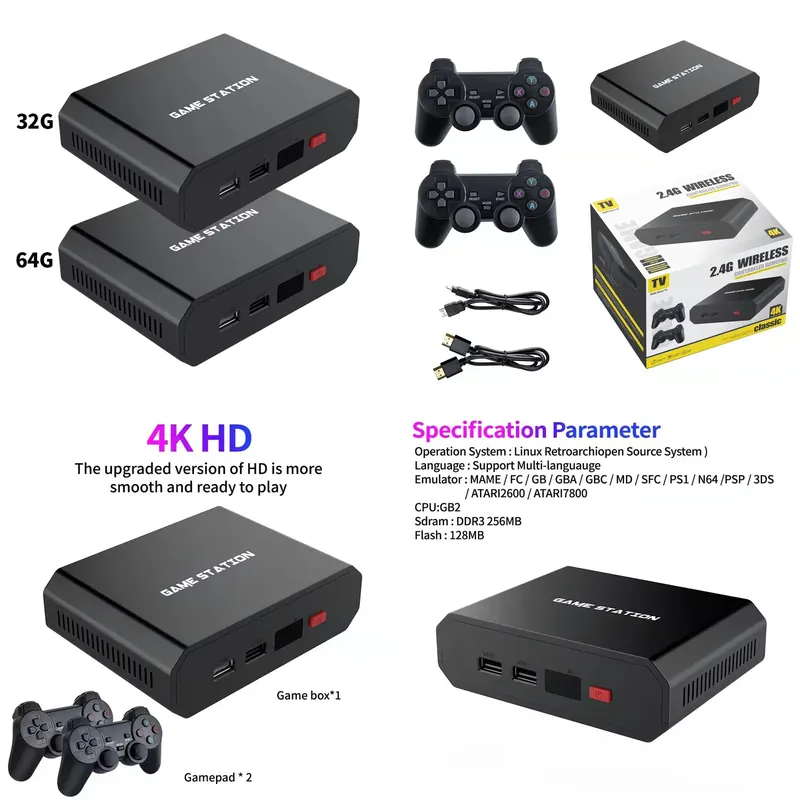 Gaming Console Video - M8plus HD Videospielkonsole 2,4G Dual Wireless