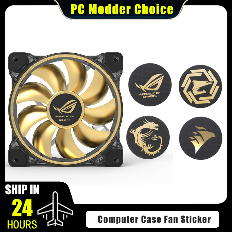 Console Gaming Pc Case - Computergehäuse-Lüfter-Logo-Aufkleber, ROG MSI AORUS Corsair Label
