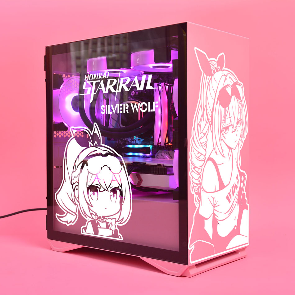 Silberner Wolf Anime-Aufkleber – Console Gaming Pc Case Bewertung und Preis