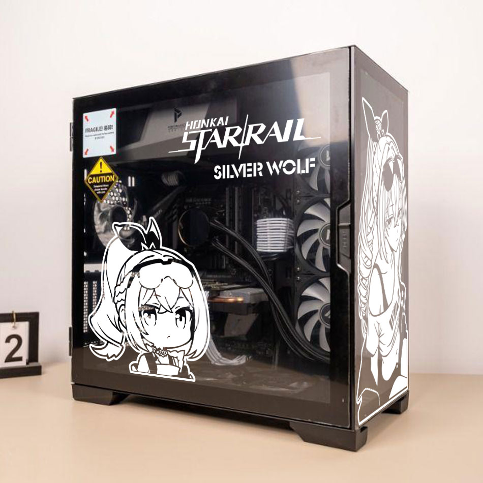 Silberner Wolf Anime-Aufkleber – Console Gaming Pc Case Bewertung und Preis